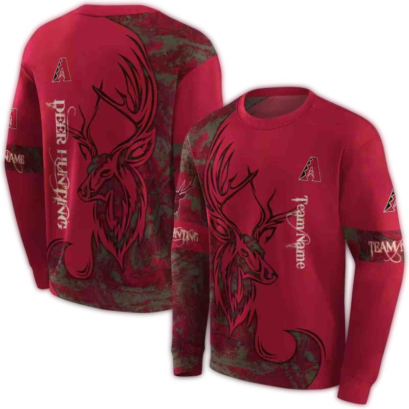 Personalized Arizona Diamondbacks Deer Silhouette AOP Sweatshirt 1