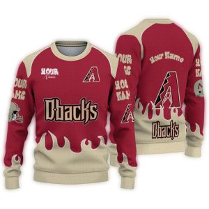 Personalized Arizona Diamondbacks Flame Border Ugly Sweater