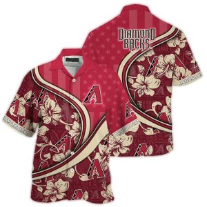 Personalized Arizona Diamondbacks Flower And Flag Hawaiian Shirt