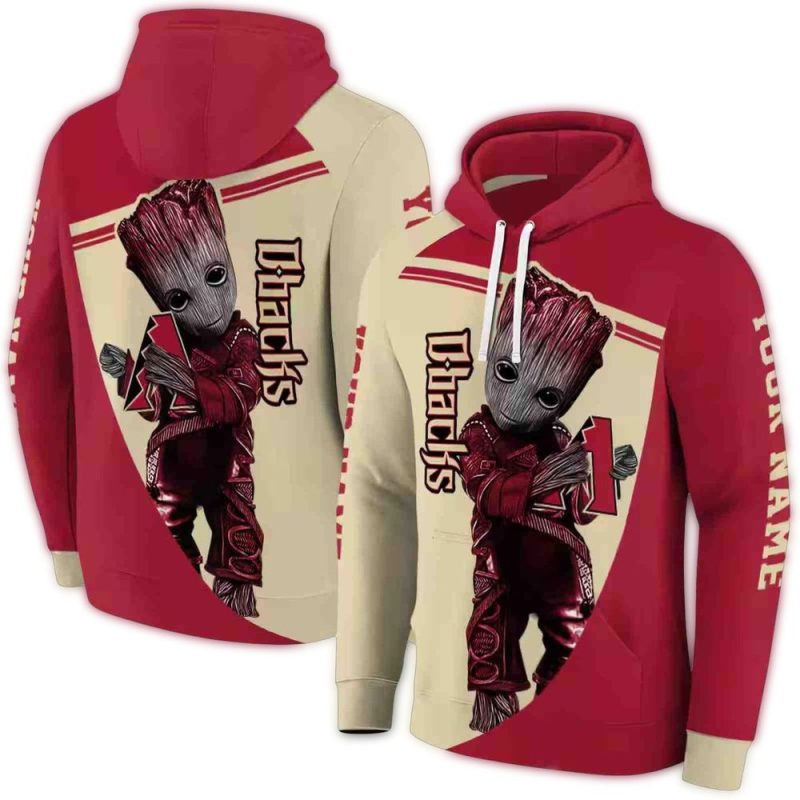 Personalized Arizona Diamondbacks Groot AOP Hoodie 1