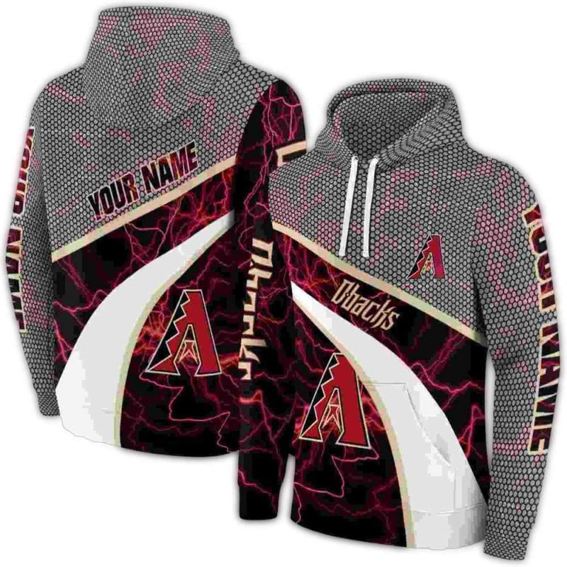 Personalized Arizona Diamondbacks Hexagonal Mesh AOP Hoodie 1