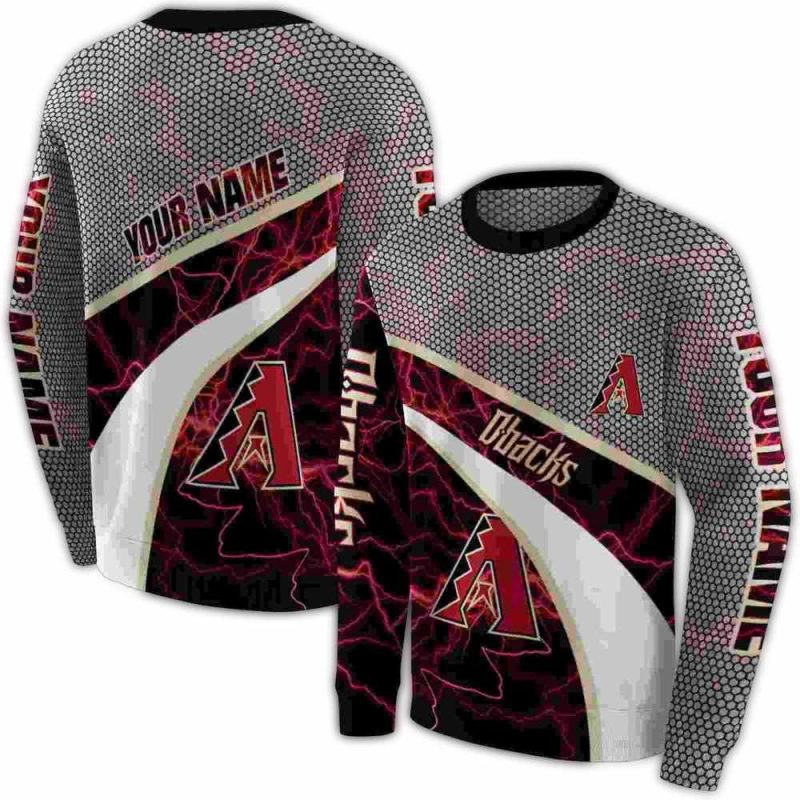 Personalized Arizona Diamondbacks Hexagonal Mesh AOP Sweatshirt 1
