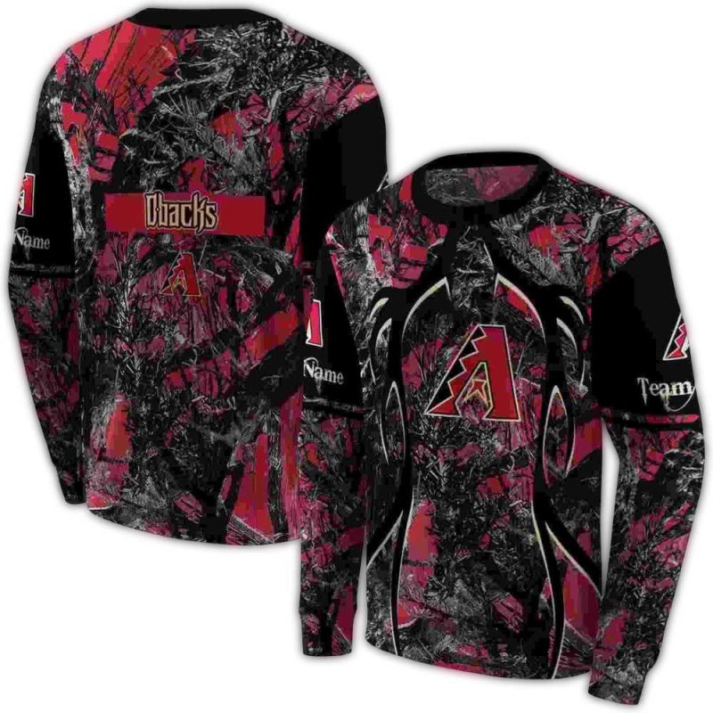Personalized Arizona Diamondbacks Hunting Theme AOP Sweatshirt 1