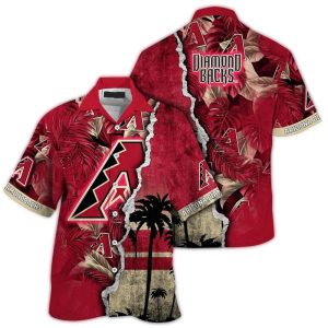 Personalized Arizona Diamondbacks Leafs Vintage Hawaiian Shirt