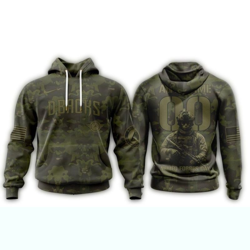Personalized Arizona Diamondbacks Military Appreciation Month AOP Hoodie 1