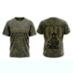 Personalized Arizona Diamondbacks Military Appreciation Month All Over Print T Shirt