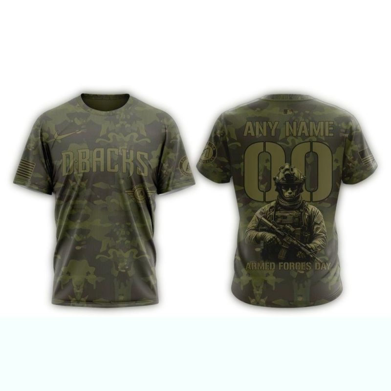 Personalized Arizona Diamondbacks Military Appreciation Month AOP T Shirt 1