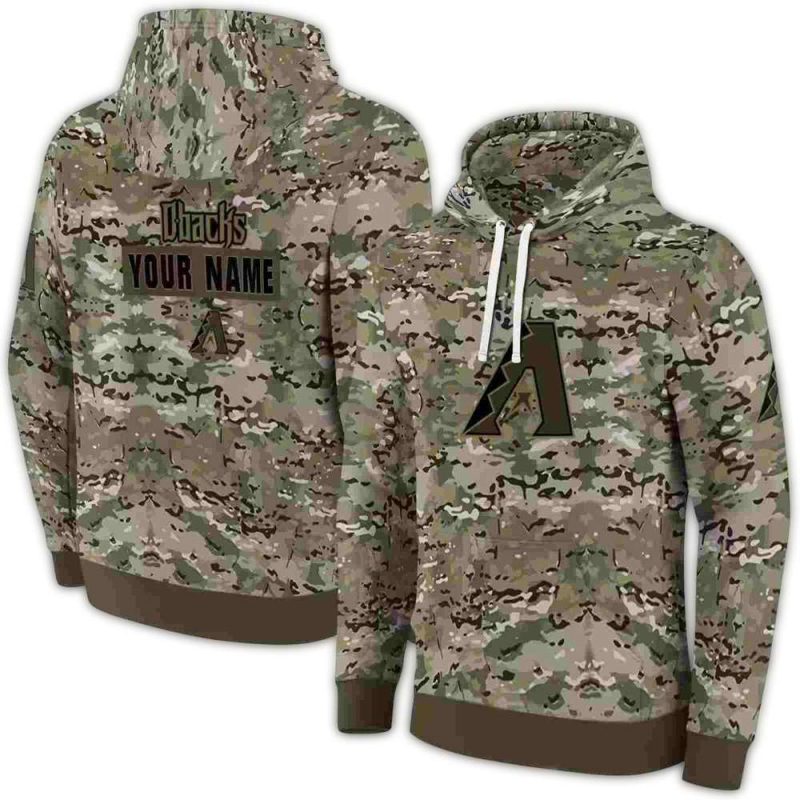 Personalized Arizona Diamondbacks Military Style AOP Hoodie 1