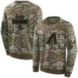 Personalized Arizona Diamondbacks Military Style All Over Print Sweatshirt
