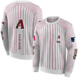Personalized Arizona Diamondbacks Pinstripe Pattern All Over Print Sweatshirt