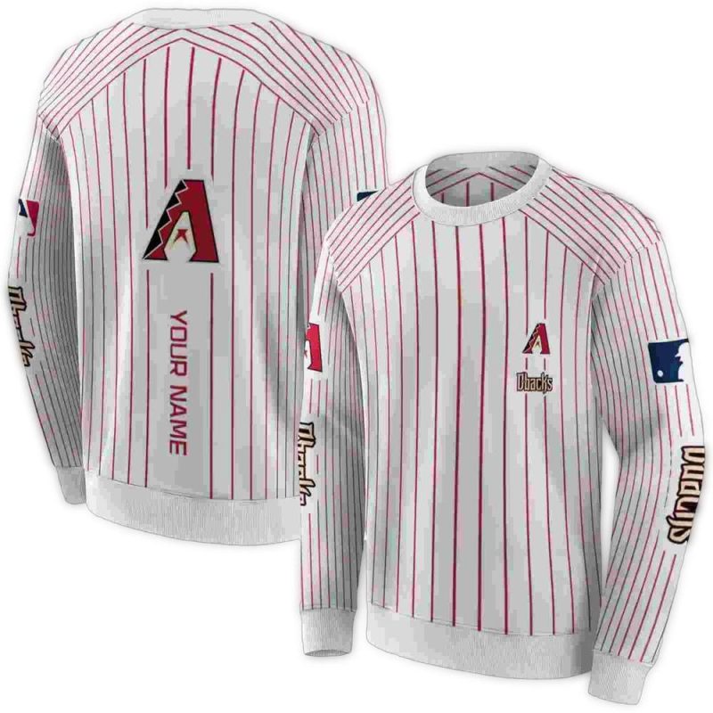 Personalized Arizona Diamondbacks Pinstripe Pattern AOP Sweatshirt 1