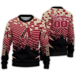 Personalized Arizona Diamondbacks Pixel Flow Ugly Sweater