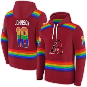 Personalized Arizona Diamondbacks Rainbow Stripes All Over Print Hoodie
