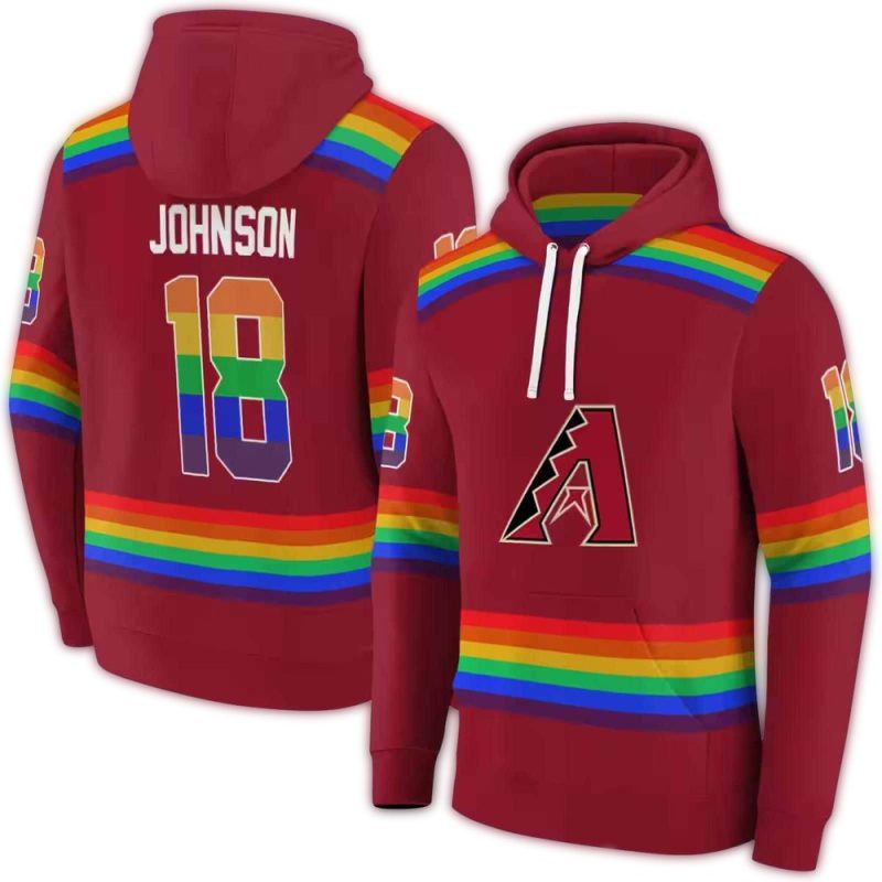 Personalized Arizona Diamondbacks Rainbow Stripes AOP Hoodie 1
