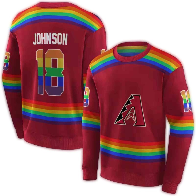Personalized Arizona Diamondbacks Rainbow Stripes AOP Sweatshirt 1