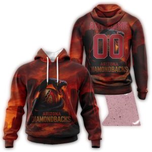 Personalized Arizona Diamondbacks Realistic All Over Print Hoodie
