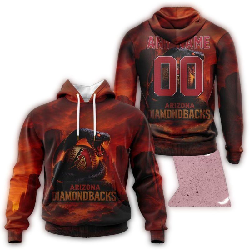 Personalized Arizona Diamondbacks Realistic AOP Hoodie 1