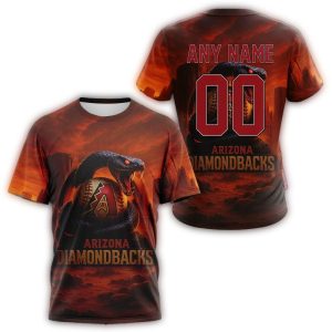 Personalized Arizona Diamondbacks Realistic All Over Print T Shirt