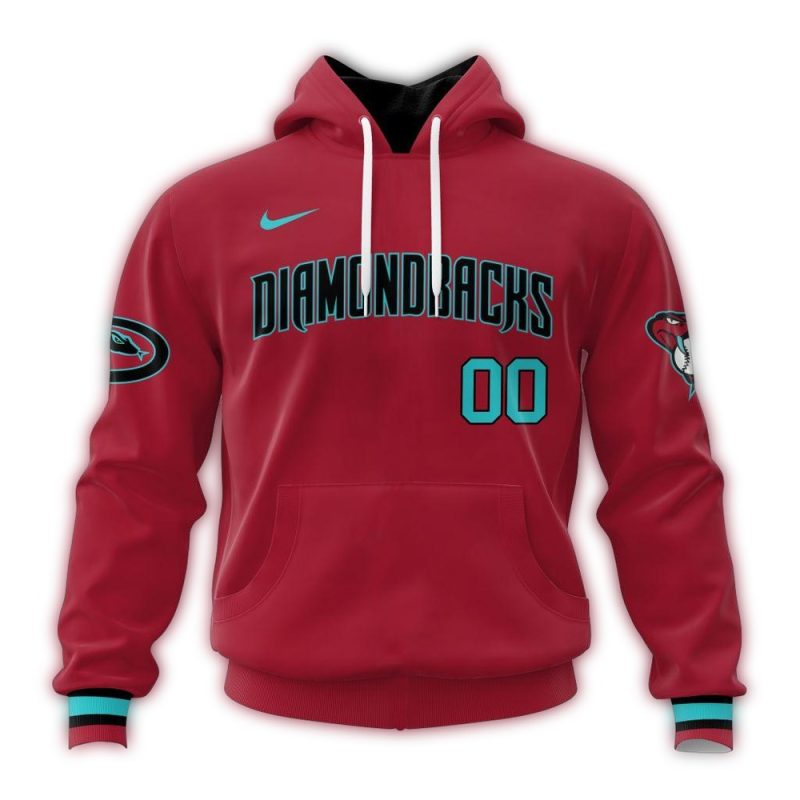 Personalized Arizona Diamondbacks Red AOP Hoodie 1