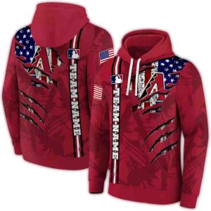 Personalized Arizona Diamondbacks Ripped Flag All Over Print Hoodie