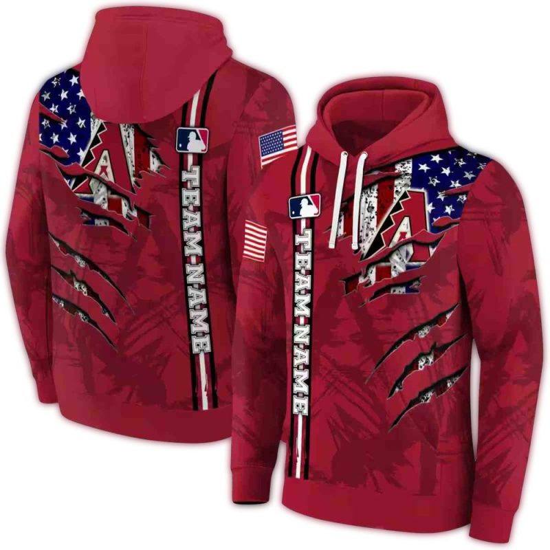 Personalized Arizona Diamondbacks Ripped Flag AOP Hoodie 1