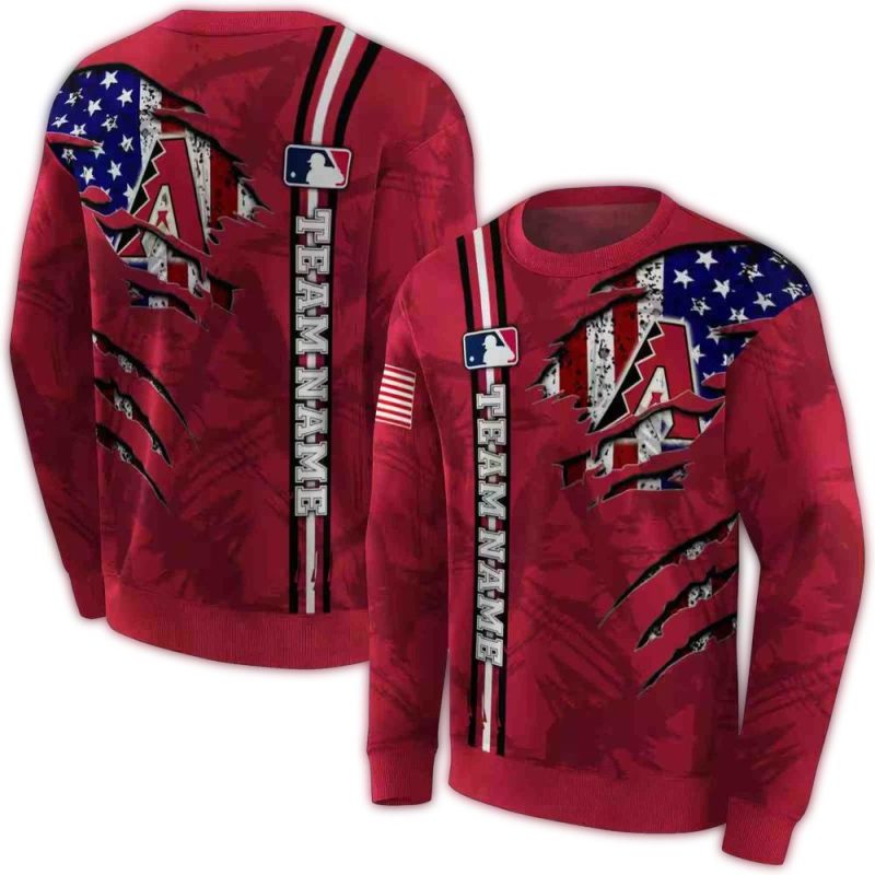 Personalized Arizona Diamondbacks Ripped Flag AOP Sweatshirt 1
