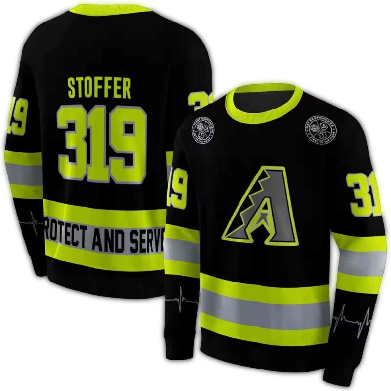 Personalized Arizona Diamondbacks Safety Motif AOP Sweatshirt 1