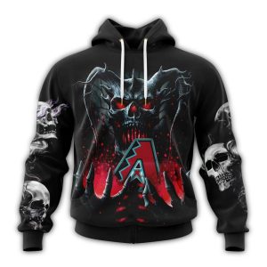 Personalized Arizona Diamondbacks Skull Death All Over Print Hoodie