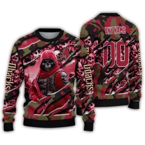 Personalized Arizona Diamondbacks Skull Horde Ugly Sweater
