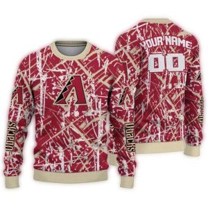 Personalized Arizona Diamondbacks Streak Overlay Ugly Sweater