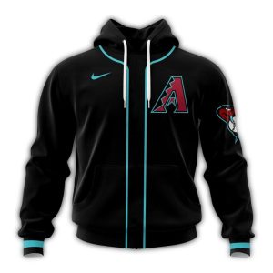 Personalized Arizona Diamondbacks Stripe Black All Over Print Hoodie