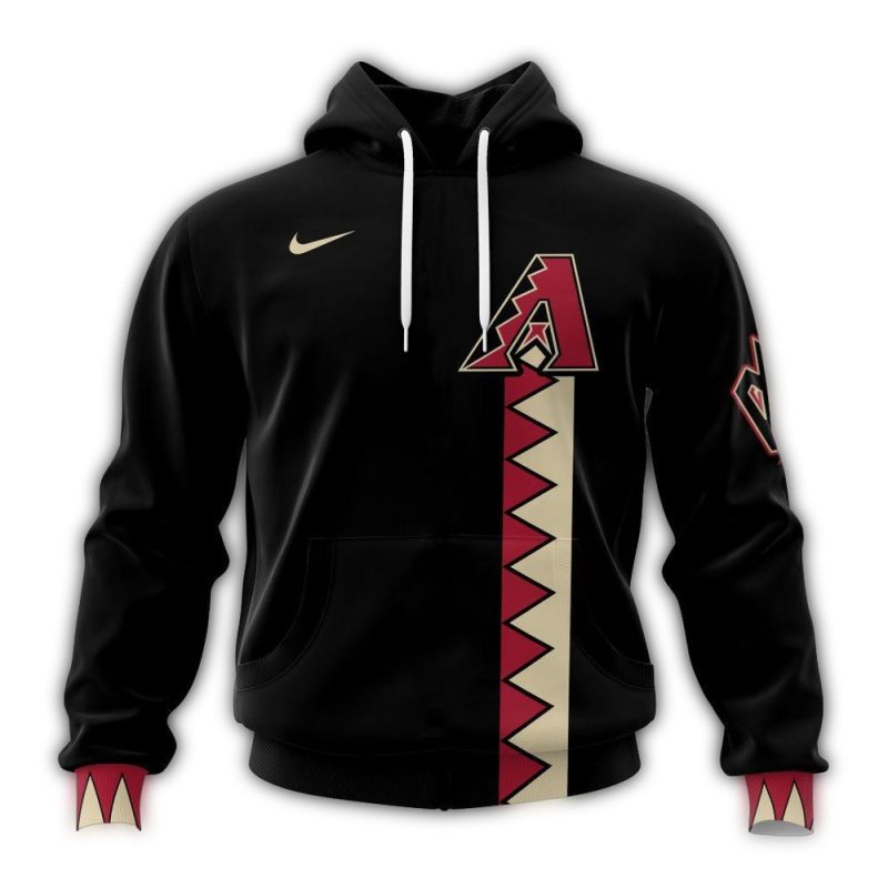 Personalized Arizona Diamondbacks Stripe Black Funny AOP Hoodie 1