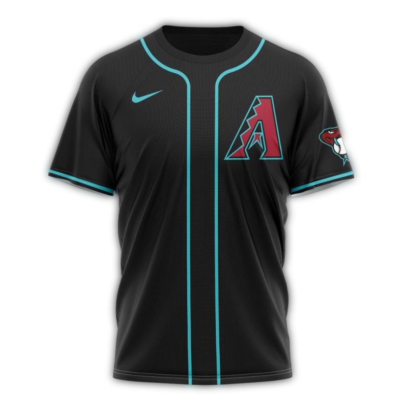 Personalized Arizona Diamondbacks Stripe Black Funny AOP T Shirt 1