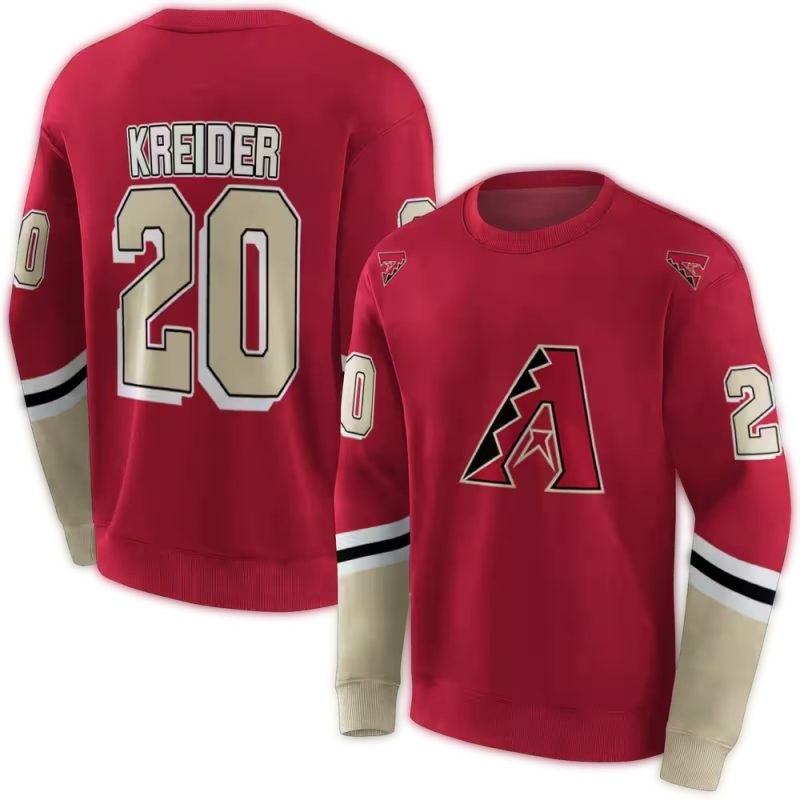Personalized Arizona Diamondbacks Striped AOP Sweatshirt 1