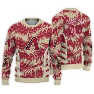 Personalized Arizona Diamondbacks Swirl Flow Ugly Sweater