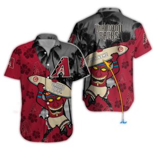 Personalized Arizona Diamondbacks Tiki Hawaiian Shirt