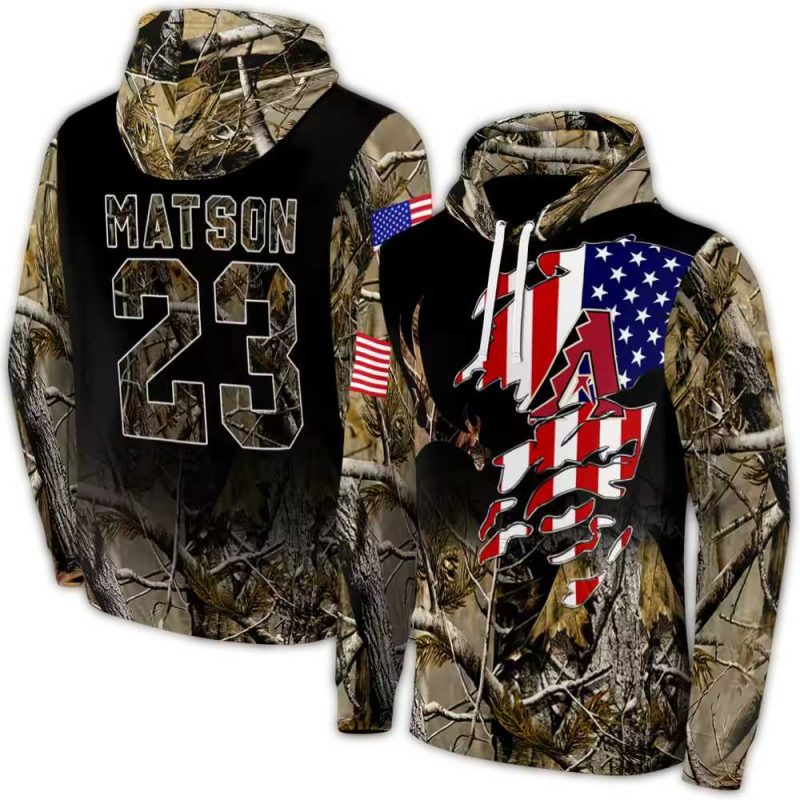 Personalized Arizona Diamondbacks Tree Camo AOP Hoodie 1