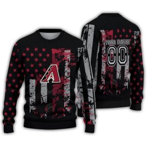 Personalized Arizona Diamondbacks Vintage Usa Flag Ugly Sweater