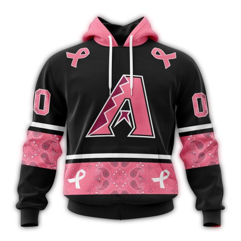 Personalized Arizona Diamondbacks We Wear Pink Breast Cancer AOP Hoodie 1