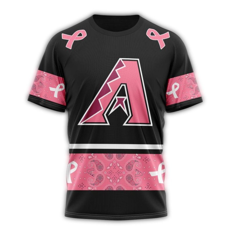 Personalized Arizona Diamondbacks We Wear Pink Breast Cancer AOP T Shirt 1