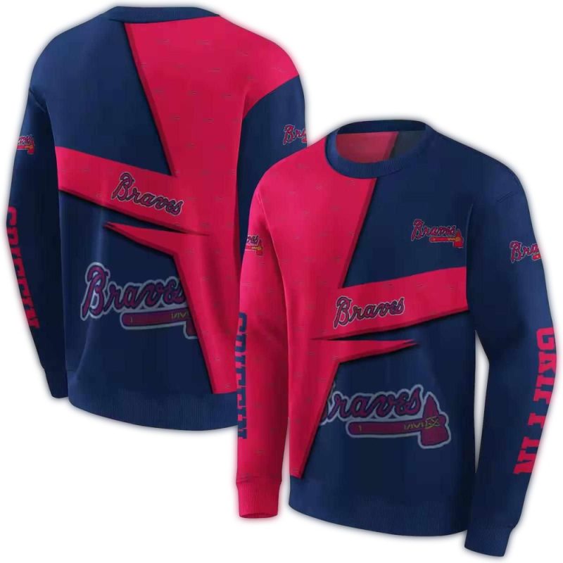 Personalized Atlanta Braves Abstract Shape AOP Sweatshirt 1