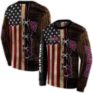 Custom Atlanta Braves American Pride All-Over Print Sweatshirt