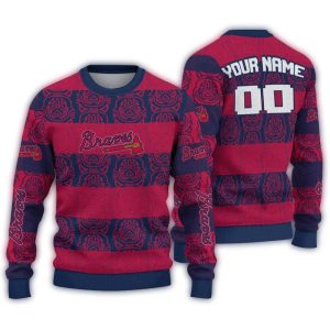 Personalized Atlanta Braves Bulldog Ugly Christmas Sweater For Fans