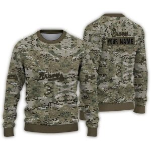 Personalized Atlanta Braves Camouflage Ugly Sweater For Fans