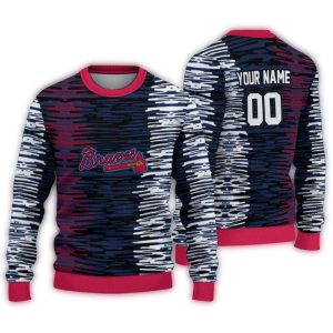 Personalized Camouflage Stripe Atlanta Braves Ugly Sweater For Fans