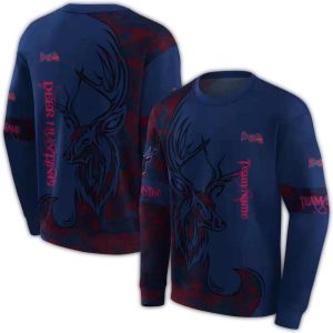 Personalized Atlanta Braves Deer Silhouette All-Over Print Hoodie