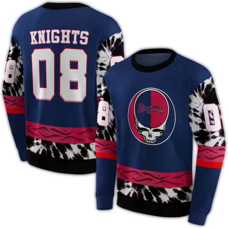 Personalized Atlanta Braves Grateful Dead Vibes AOP Sweatshirt 1