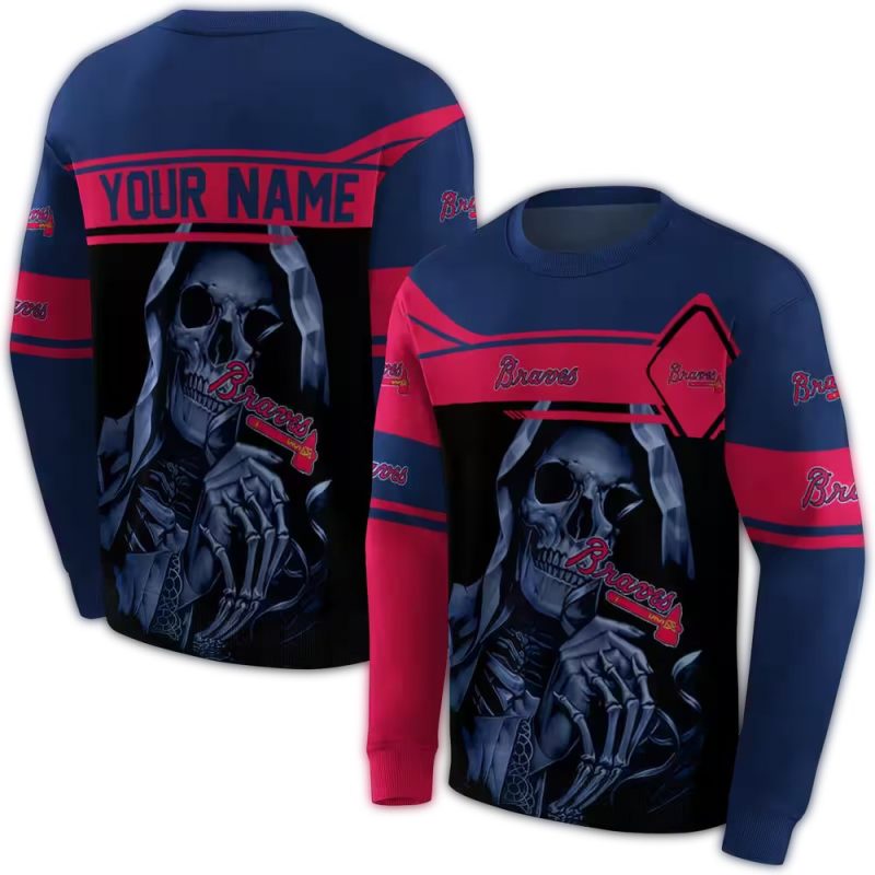Personalized Atlanta Braves Grim Reaper AOP Sweatshirt 1