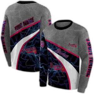Custom Atlanta Braves Hexagonal Mesh Print Sweatshirt For Fans