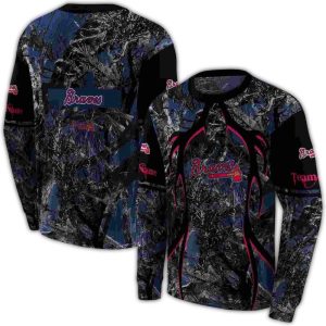 Custom Atlanta Braves Hunting Theme All-Over Print Sweatshirt